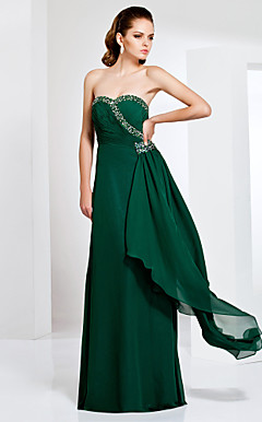 Sheath/Column Sweetheart Floor-length Chiffon Evening Dress
