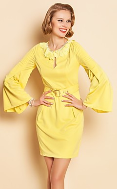 TS Simplicity Beads Flare Sleeve Dress