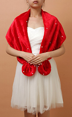 Fashion Faux Fur Evening Party /Wedding Shawl/Wraps With Pearls(More Colors)