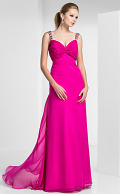 Sheath/Column Sweetheart Floor-length Chiffon Evening Dress