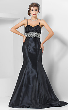 Trumpet/Mermaid Sweetheart Sweep/Brush Train Taffeta Evening Dress