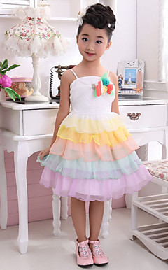 Chic Sleeveless Polyester/Tulle Wedding/Evening Flower Girl Dress