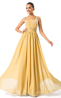 kappe / kolonne scoop gulvlange chiffon mor til bruden kjole