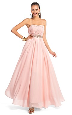 A-line/Princess Sweetheart Floor-Length Chiffon Evening Dress