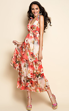 ts sexy stampa Vestito longuette