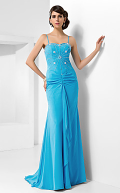 Trumpet/Mermaid Sweetheart Sweep/Brush Train Chiffon Evening Dress