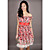  polka dot placcato chiffon babydoll rosso vestito (xjqz007)
