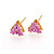  roze cz doorstoken oorbellen stud-kubieke zirkoon oorbel 80523-09 (szy656)