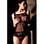  negro sexy ver-a pesar de tul 2-pieza babydoll lencería 2145