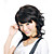  Capless Medium Length Synthetic Black European Weave Hair Wig