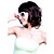  Capless Medium Length Synthetic Dark Coffee European Weave Hair Wig