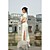  vestidos de tubo Chinese / Mandarin té columna de cuello de raso tapiz de longitud (hgqp276)