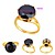  Beautiful 18K Gold Plated CZ Cubic Zirconia Rings (0292-91114-24)