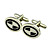  Oval Alloy Black White Cufflinks With box Groom Wear Accessories