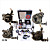 professionnelle kit machine à tatouer jeu complet avec 4 machines à tatouer (035903.17c057)