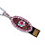  8GB Crystal Flower Style USB Flash Drive Necklace (Pink)