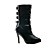  top kwaliteit pu bovenste hoge hakken laars met strappy mode-schoen (0987-x3031)