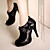  top kwaliteit pu bovenste hoge hakken korte laars met ruches speciale gelegenheid schoen / fashion schoen (0987-x2984)