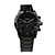  montre-bracelet de mode hommes noirs composer de tungstène de l'acier
