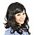  Capless Medium Length High Quality Synthetic Black Curly Hair Wig