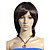  Capless Medium Length High Quality Synthetic Dark Brown Straight Hair Wig