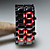  Black Metal Strip Digital Lava Style Iron Sport Mens Red LED Faceless Wrist Watch