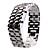  Black Metal Strip Digital Lava Style Iron Sport Mens Red LED Faceless Wrist Watch