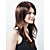  Capless Long Chocolate Brown Body Wave 100% Human Hair Wig with Side Bang