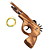  Pistolet en Bois avec Lanceur en Caoutchouc - Jouet