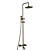  Wall Mount Antique Brass Shower Faucet Set