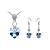  Heart Shaped Crystal Drop Necklace And Earring Set