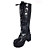  3 "grosso tallone piattaforma nero pu lolita stivali con fibbia