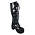  3 "grosso tallone piattaforma nero pu lolita stivali con fibbia
