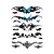  6 Pcs Butterfly and Rose Mixed Temporary Tattoo