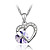  cristal brille et alliage de platine plaquée amour collier pendentif en forme de coeur