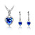  dames hartvorm kristallen sieraden sets in sliver legering inclusief ketting oorbellen meer kleuren beschikbaar