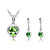 dames hartvorm kristallen sieraden sets in sliver legering inclusief ketting oorbellen meer kleuren beschikbaar