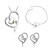  corazón señoras forma joyas de cristal se pone en aleación de astilla, incluyendo colores collar pendientes pulsera más disponible