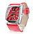  homens e mulheres de rosto quadrado pu analógico relógio de pulso de quartzo (cores sortidas)