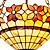  Tiffany Stained Glass Ceiling Light with 3 Lights