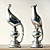  2 aves pieza de decoración en la mesa de plateado