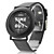  Unisex Leather Analog Quartz Wrist Watch (Black)