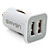 Dual-port USB Car Charger for iPhones and iPads (White)