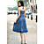  coton A-ligne bretelles genou longueur robe bain de soleil