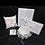  Wedding Collection Set In White Satin (Wedding Vow Book,Guest Book,Pen,Ring Pillow,Flower Basket)