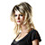  capless synthétique de haute qualité blonds de longueur moyenne et mode noir bouclés perruque