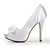  Satin Stiletto Heel Peep Toe Pumps Wedding Shoes With Satin Flower