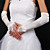  satin / dentelle de mariée doigts des gants de longueur de coude