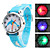  Children’s Dolphin Style Silicone Analog Quartz Wrist Watch with Flashing LED Light (Blue)