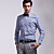  Contrast Color Check Oxford Fabric Mens' Long Sleeve Shirt